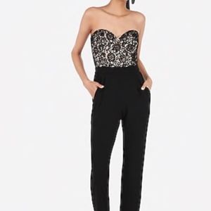 Lace Bodice Strapless Sweetheart Jumpsuit